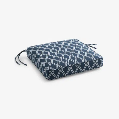 The Company Store Replacement Boxed Edge Chair Cushion In Blue
