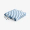 The Company Store Replacement Boxed Edge Chair Cushion In Blue/white