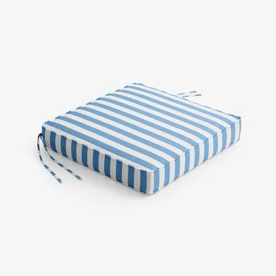 The Company Store Replacement Boxed Edge Chair Cushion In Blue/white