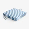 The Company Store Replacement Boxed Edge Chair Cushion In Blue/white