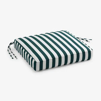The Company Store Replacement Boxed Edge Chair Cushion In Green/white