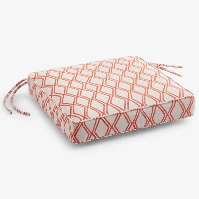The Company Store Replacement Boxed Edge Chair Cushion In Orange/coral