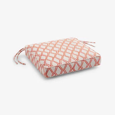 The Company Store Replacement Boxed Edge Chair Cushion In Orange/coral