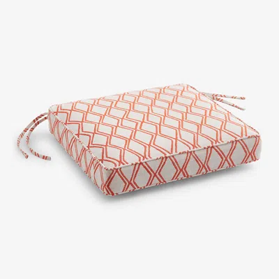 The Company Store Replacement Boxed Edge Chair Cushion In Orange/coral