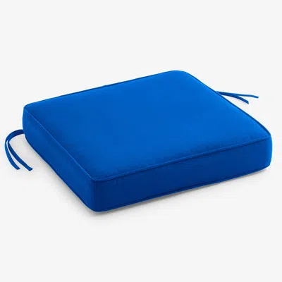 The Company Store Replacement Boxed Edge Chair Cushion In Pacific Blue