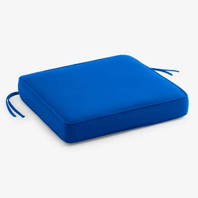 The Company Store Replacement Boxed Edge Chair Cushion In Pacific Blue