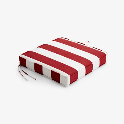 The Company Store Replacement Boxed Edge Chair Cushion In Red/white