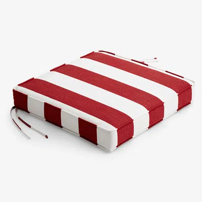The Company Store Replacement Boxed Edge Chair Cushion In Red/white
