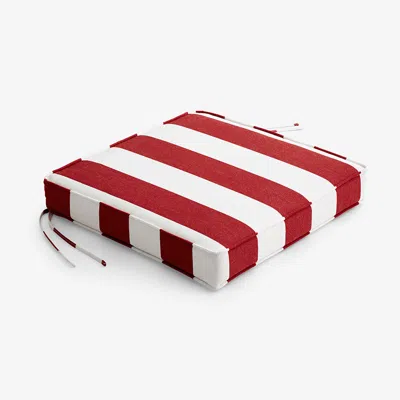 The Company Store Replacement Boxed Edge Chair Cushion In Red/white