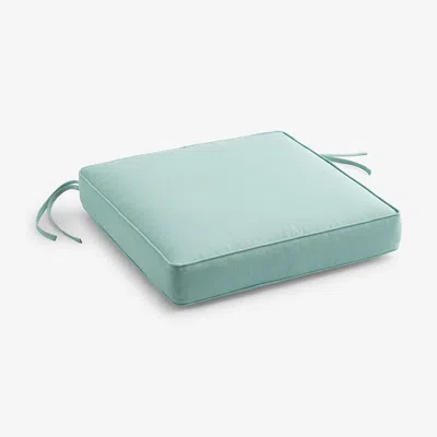 The Company Store Replacement Boxed Edge Chair Cushion In Teal/turquoise Blue