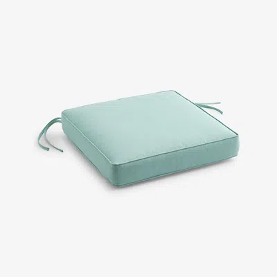 The Company Store Replacement Boxed Edge Chair Cushion In Teal/turquoise Blue
