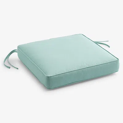The Company Store Replacement Boxed Edge Chair Cushion In Teal/turquoise Blue