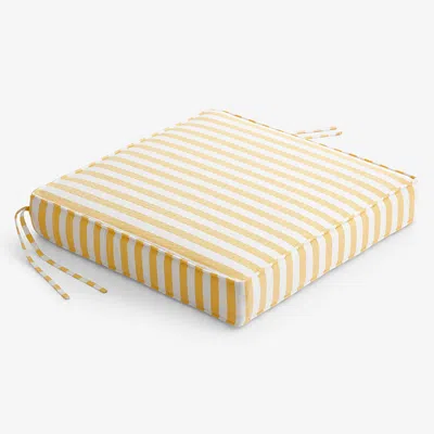 The Company Store Replacement Boxed Edge Chair Cushion In White/yellow