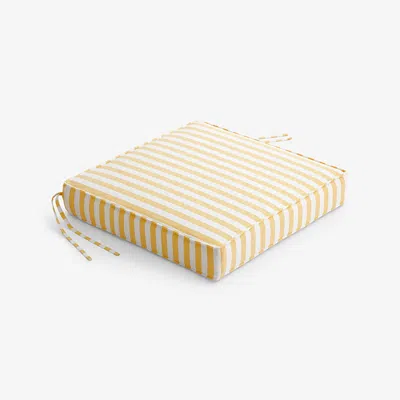 The Company Store Replacement Boxed Edge Chair Cushion In White/yellow