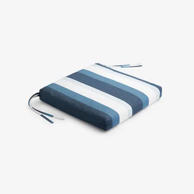 The Company Store Replacement Knife Edge Chair Cushion In Blue/ivory