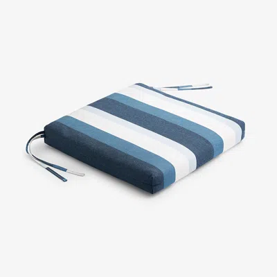 The Company Store Replacement Knife Edge Chair Cushion In Blue/ivory