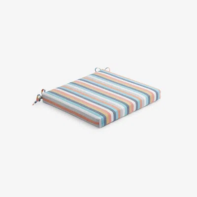 The Company Store Replacement Knife Edge Chair Cushion In Blue/orange/coral