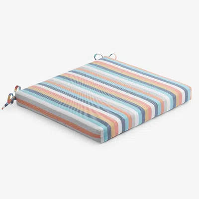 The Company Store Replacement Knife Edge Chair Cushion In Blue/orange/coral