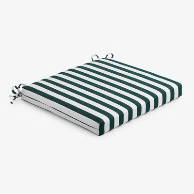 The Company Store Replacement Knife Edge Chair Cushion In Green/white