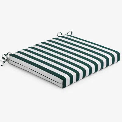The Company Store Replacement Knife Edge Chair Cushion In Green/white