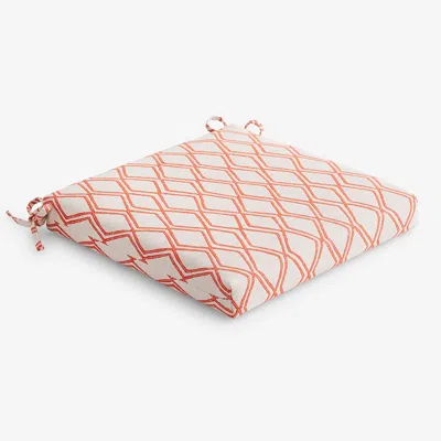The Company Store Replacement Knife Edge Chair Cushion In Ivory/orange/coral