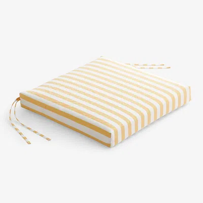 The Company Store Replacement Knife Edge Chair Cushion In White/yellow