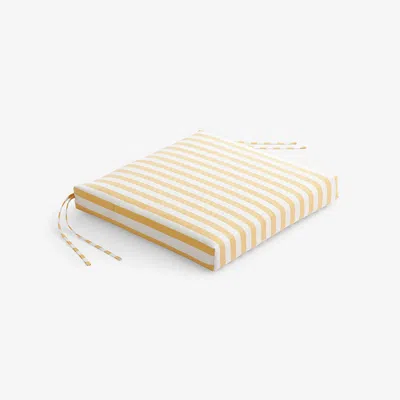 The Company Store Replacement Knife Edge Chair Cushion In White/yellow