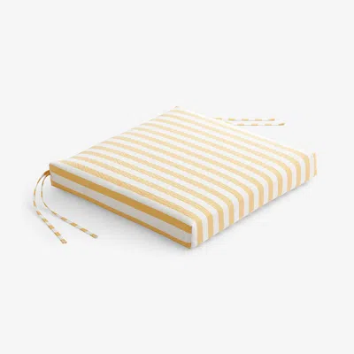 The Company Store Replacement Knife Edge Chair Cushion In White/yellow