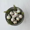 The Company Store Retro Striped Ornaments, Set Of 12 In Multi