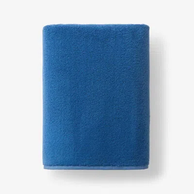 The Company Store Reversible Solid Bath Towel In Blue