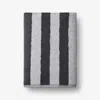 The Company Store Reversible Stripe Turkish Cotton Bath Towel In Gray