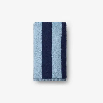 The Company Store Reversible Stripe Turkish Cotton Hand Towel In Blue
