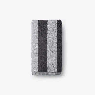 The Company Store Reversible Stripe Turkish Cotton Hand Towel In Gray