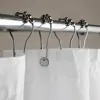 The Company Store Roller Shower Curtain Hooks, Set Of 12 In Gray