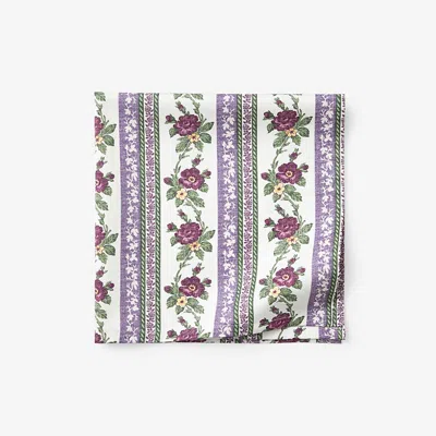 The Company Store Rose Stripe & Malti Napkins, Set Of 4 In Green/purple