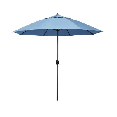 The Company Store Round Outdoor Patio Umbrella, Aluminum With Auto Tilt Crank In Metallic
