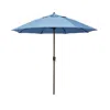 The Company Store Round Outdoor Patio Umbrella, Aluminum With Auto Tilt Crank In Air Blue