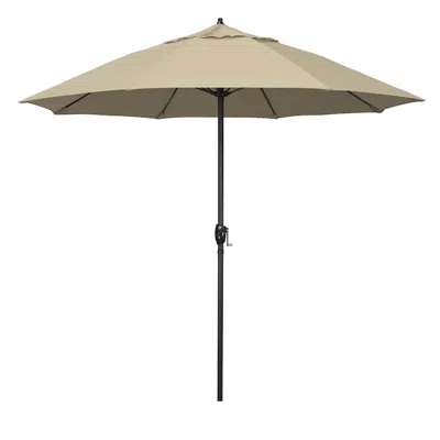 The Company Store Round Outdoor Patio Umbrella, Aluminum With Auto Tilt Crank In Antique Beige