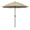 The Company Store Round Outdoor Patio Umbrella, Aluminum With Auto Tilt Crank In Antique Beige