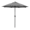 The Company Store Round Outdoor Patio Umbrella, Aluminum With Auto Tilt Crank In Black/white