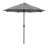 The Company Store Round Outdoor Patio Umbrella, Aluminum With Auto Tilt Crank In Black/white