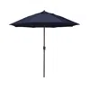 The Company Store Round Outdoor Patio Umbrella, Aluminum With Auto Tilt Crank In Blue