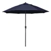The Company Store Round Outdoor Patio Umbrella, Aluminum With Auto Tilt Crank In Blue