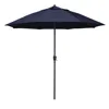 The Company Store Round Outdoor Patio Umbrella, Aluminum With Auto Tilt Crank In Blue