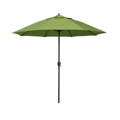 The Company Store Round Outdoor Patio Umbrella, Aluminum With Auto Tilt Crank In Green
