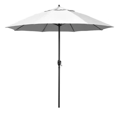The Company Store Round Outdoor Patio Umbrella, Aluminum With Auto Tilt Crank In Ivory