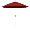 The Company Store Round Outdoor Patio Umbrella, Aluminum With Auto Tilt Crank In Jockey Red