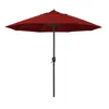 The Company Store Round Outdoor Patio Umbrella, Aluminum With Auto Tilt Crank In Jockey Red