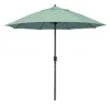 The Company Store Round Outdoor Patio Umbrella, Aluminum With Auto Tilt Crank In Teal/turquoise Blue