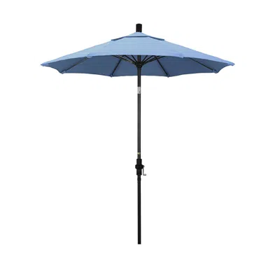 The Company Store Round Outdoor Patio Umbrella, Fiberglass With Twist Tilt In Air Blue